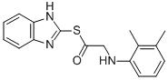 ((2,3-Dimethylphenyl)amino)ethanethioic acid S-1H-benzimidazol-2-yl es ter 结构式