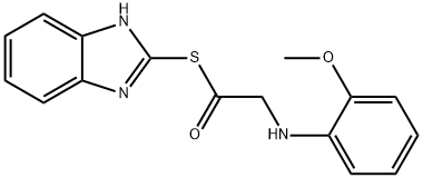 ((2-Methoxyphenyl)amino)ethanethioic acid S-1H-benzimidazol-2-yl ester|