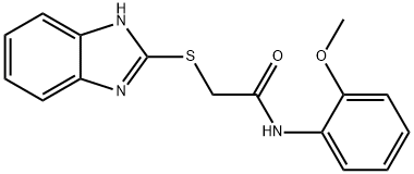 2-(1H-Benzimidazol-2-ylthio)-N-(2-methoxyphenyl)acetamide 结构式