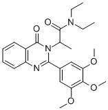 3(4H)-Quinazolineacetamide, N,N-diethyl-alpha-methyl-4-oxo-2-(3,4,5-tr imethoxyphenyl)- 化学構造式