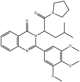 1-(4-Methyl-1-oxo-2-(4-oxo-2-(3,4,5-trimethoxyphenyl)-3(4H)-quinazolin yl)pentyl)pyrrolidine 结构式