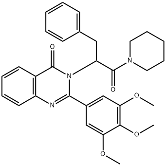 3-[1-oxo-3-phenyl-1-(1-piperidyl)propan-2-yl]-2-(3,4,5-trimethoxypheny l)quinazolin-4-one Struktur