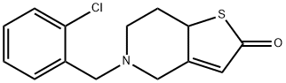 5-[(2-クロロフェニル)メチル]-5,6,7,7a-テトラヒドロチエノ[3,2-c]ピリジン-2(4H)-オン 化学構造式