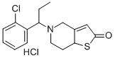 5-(1-(2-Chlorophenyl)propyl)-5,6,7,7a-tetrahydro-4H-thieno(3,2-c)pyrid in-2-one hydrochloride 化学構造式