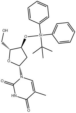 ((2R,4S,5R)-4-(tert-butyldiphenylsilyloxy)-5-(hydroxyMethyl)-tetrahydrofuran-2-yl)-5-MethylpyriMidine-2,4(1H,3H)-dione Structure