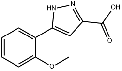3-(2-メトキシフェニル)-1H-ピラゾール-5-カルボン酸 化学構造式