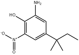 2-アミノ-4-tert-ペンチル-6-ニトロフェノール 化学構造式