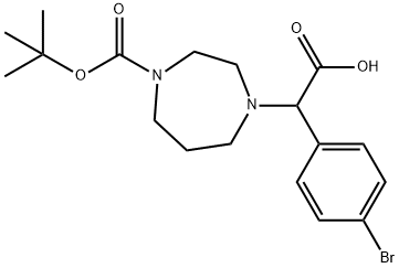 (4-溴苯基)(4-叔丁氧基羰基-1,4-二叠氮烷-1-基)乙酸, 834884-94-5, 结构式