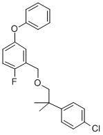 3-Phenoxy-6-fluorobenzyl 2-(4-chlorophenyl)-2-methylpropyl ether 结构式