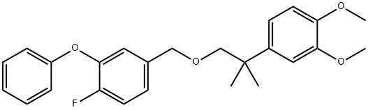 1-Fluoro-4-((2-(3,4-dimethoxyphenyl)-2-methylpropoxy)methyl)-2-phenoxy benzene 结构式