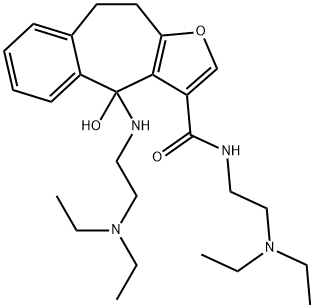 4H-Benzo(4,5)cyclohepta(1,2-b)furan-3-carboxamide, N-(2-(diethylamino) ethyl)-4-((2-(diethylamino)ethyl)amino)-9,10-dihydro-4-hydroxy- Structure