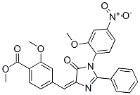 methyl 2-methoxy-4-[(E)-[1-(2-methoxy-4-nitro-phenyl)-5-oxo-2-phenyl-i midazol-4-ylidene]methyl]benzoate Structure