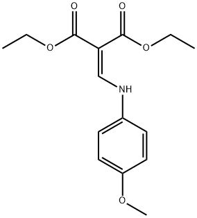 2-((4-メトキシフェニルアミノ)メチレン)マロン酸ジエチルエステル 化学構造式