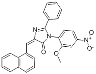 3,5-Dihydro-3-(2-methoxy-4-nitrophenyl)-5-(naphthalenylmethylene)-2-ph enyl-4H-imidazol-4-one 结构式
