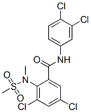3,5-dichloro-N-(3,4-dichlorophenyl)-2-[methyl(methylsulphonyl)amino]benzamide 结构式