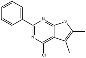 4-CHLORO-5,6-DIMETHYL-2-PHENYLTHIENO[2,3-D]PYRIMIDINE 结构式