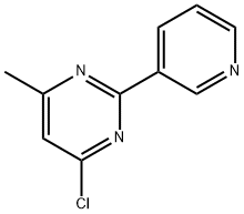 4-クロロ-6-メチル-2-(3-ピリジニル)ピリミジン 化学構造式