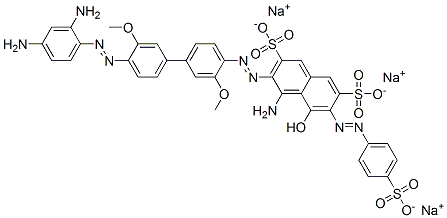 trisodium 4-amino-3-[[4'-[(2,4-diaminophenyl)azo]-3,3'-dimethoxy[1,1'-biphenyl]-4-yl]azo]-5-hydroxy-6-[(4-sulphonatophenyl)azo]naphthalene-2,7-disulphonate 结构式