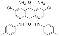 1,8-ジアミノ-2,7-ジクロロ-4,5-ビス[(4-メチルフェニル)アミノ]-9,10-アントラセンジオン 化学構造式