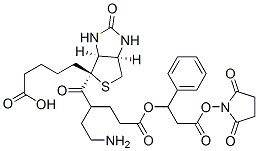 3-(4-biotinoyl-6-aminocaproyloxy)phenylpropionic acid N-hydroxysuccinimide ester 化学構造式