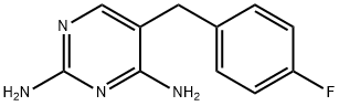 5-(4-フルオロベンジル)ピリミジン-2,4-ジアミン 化学構造式