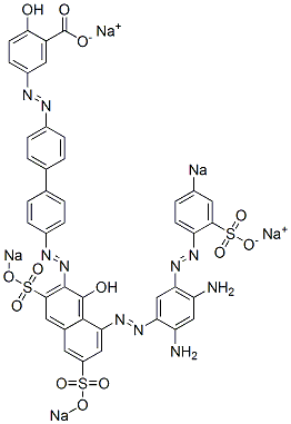 5-[[4'-[[8-[[2,4-Diamino-5-[(4-sodiosulfophenyl)azo]phenyl]azo]-1-hydroxy-3,6-bis(sodiosulfo)-2-naphthalenyl]azo][1,1'-biphenyl]-4-yl]azo]-2-hydroxybenzoic acid sodium salt Structure