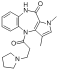 1,3-Dimethyl-4-(3-pyrrolidinopropionyl)-1,4,9,10-benzodiazepin-10(1H)- one Struktur