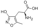 (S)-2-アミノ-3-(3-ヒドロキシ-5-メチルイソオキサゾール-4-イル)プロピオン酸 化学構造式