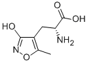 (R)-2-アミノ-3-(3-ヒドロキシ-5-メチルイソオキサゾール-4-イル)プロピオン酸 化学構造式