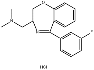 1-[6-(3-fluorophenyl)-2-oxa-5-azabicyclo[5.4.0]undeca-5,7,9,11-tetraen -4-yl]-N,N-dimethyl-methanamine trihydrochloride 结构式