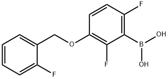 2,6-ジフルオロ-3-(2'-フルオロベンジルオキシ)フェニルボロン酸 化学構造式