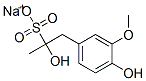 sodium alpha,4-dihydroxy-3-methoxy-alpha-methylbenzeneethanesulphonate Struktur
