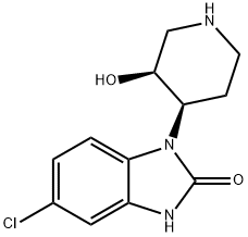 cis-5-chloro-1,3-dihydro-1-(3-hydroxypiperidin-4-yl)-2H-benzimidazol-2-one 结构式
