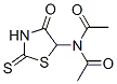 N-acetyl-N-(4-oxo-2-thioxo-5-thiazolidinyl)acetamide Struktur