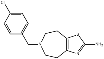 4-[(4-chlorophenyl)methyl]-10-thia-4,8-diazabicyclo[5.3.0]deca-8,11-di en-9-amine Struktur