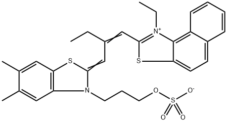 2-[2-[[5,6-dimethyl-3-[3-(sulphonatooxy)propyl]-3H-benzothiazol-2-ylidene]methyl]-1-butenyl]-1-ethylnaphtho[1,2-d]thiazolium Structure