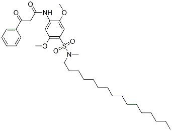 N-[4-[[(ヘキサデシル)メチルアミノ]スルホニル]-2,5-ジメトキシフェニル]-β-オキソベンゼンプロパンアミド 化学構造式