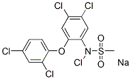 sodium chloro-N-[4,5-dichloro-2-(2,4-dichlorophenoxy)phenyl]methanesulphonamidate  Struktur