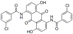 N,N'-(9,10-dihydro-4,8-dihydroxy-9,10-dioxoanthracene-1,5-diyl)bis[3-chlorobenzamide] Struktur