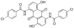 N,N'-(9,10-二氢-4,8-二羟基-9,10-二氧代-1,5-联蒽基)双(4-氯苯甲酰胺) 结构式