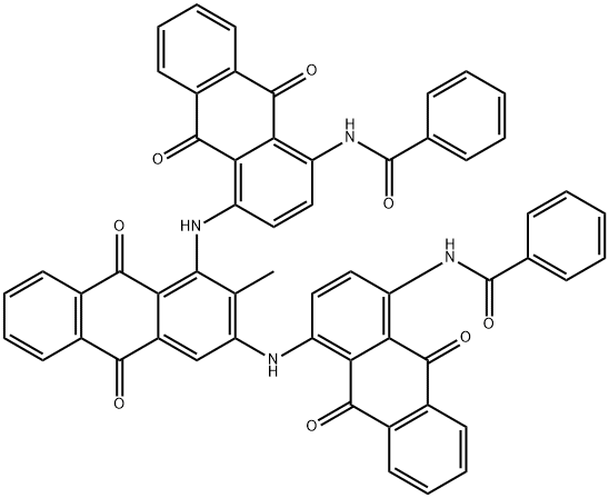 N,N'-[[(9,10-ジヒドロ-2-メチル-9,10-ジオキソアントラセン)-1,3-ジイル]ビス[イミノ[(9,10-ジヒドロ-9,10-ジオキソアントラセン)-4,1-ジイル]]]ビス(ベンズアミド) 化学構造式