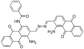 N-[4-amino-3-[[[(1-amino-9,10-dihydro-9,10-dioxo-2-anthryl)methylene]hydrazono]methyl]-9,10-dihydro-9,10-dioxo-1-anthryl]benzamide Struktur