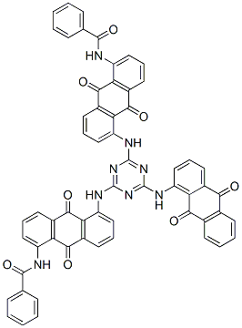 N,N'-[[6-[[(9,10-ジヒドロ-9,10-ジオキソアントラセン)-1-イル]アミノ]-1,3,5-トリアジン-2,4-ジイル]ビス[イミノ[(9,10-ジヒドロ-9,10-ジオキソアントラセン)-5,1-ジイル]]]ビス(ベンズアミド) 化学構造式