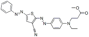 3-[エチル[4-(3-シアノ-5-フェニルアゾ-2-チエニルアゾ)フェニル]アミノ]プロピオン酸メチル 化学構造式