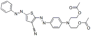 2-[[4-[ビス[2-(アセチルオキシ)エチル]アミノ]フェニル]アゾ]-5-(フェニルアゾ)-3-チオフェンカルボニトリル 化学構造式