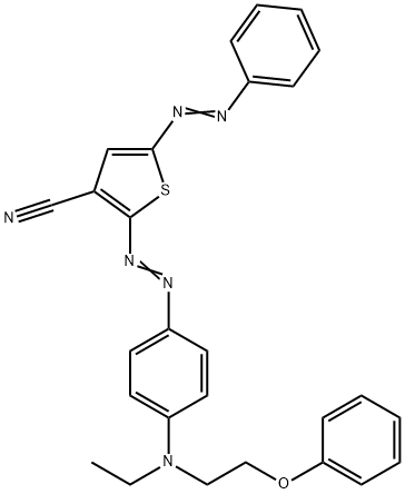 2-[4-[N-エチル-N-(2-フェノキシエチル)アミノ]フェニルアゾ]-5-フェニルアゾ-3-チオフェンカルボニトリル 化学構造式