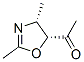 Ethanone, 1-(4,5-dihydro-2,4-dimethyl-5-oxazolyl)-, cis- (9CI) 化学構造式