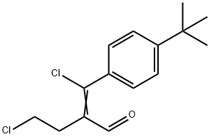 4-クロロ-2-[クロロ[4-(1,1-ジメチルエチル)フェニル]メチレン]ブタナール 化学構造式