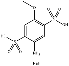 2-アミノ-5-メトキシ-1,4-ベンゼンジスルホン酸・ナトリウム 化学構造式