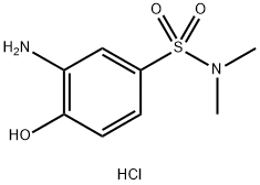 3-アミノ-4-ヒドロキシ-N,N-ジメチルベンゼンスルホンアミド・塩酸塩 化学構造式